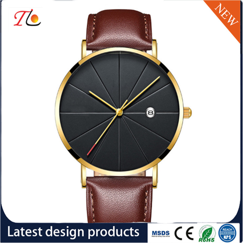 PU Leather Fashion Men Wrist Watch Quartz Watch PU Strap Circular Dial Fashion Watch