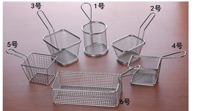 Mini Perforated Baking Tray Wire Mesh Deep Fat Fryer French Fries Holder Basket