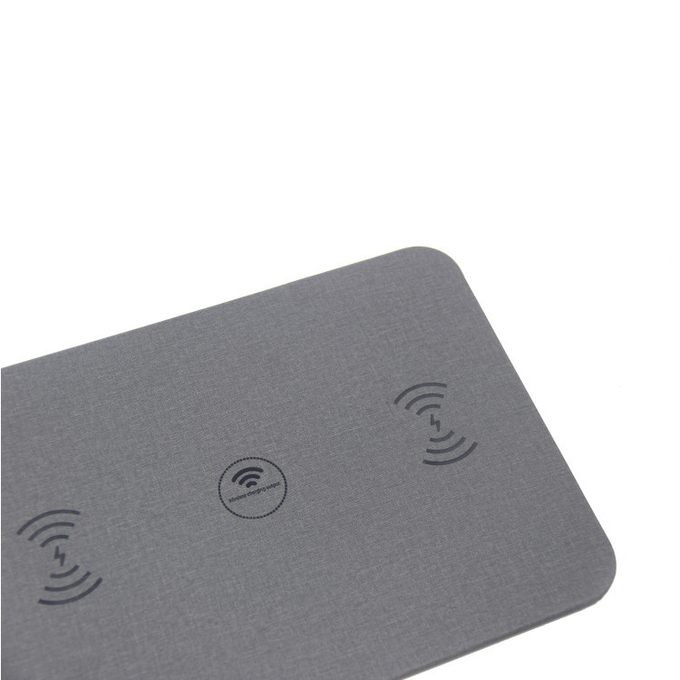 FCC Office PU Leather Mouse Pad Mobile Phone Wireless Charging