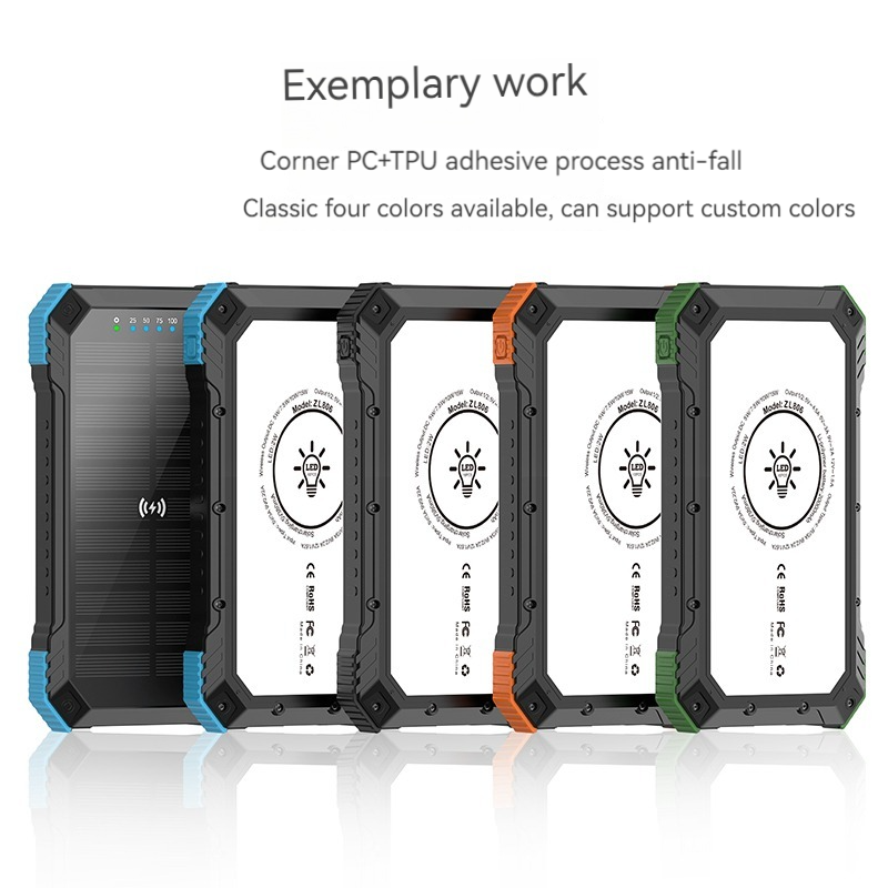 Quick Charge Support Waterproof 20000mah Solar Panel Power Bank for Outdoor Activities