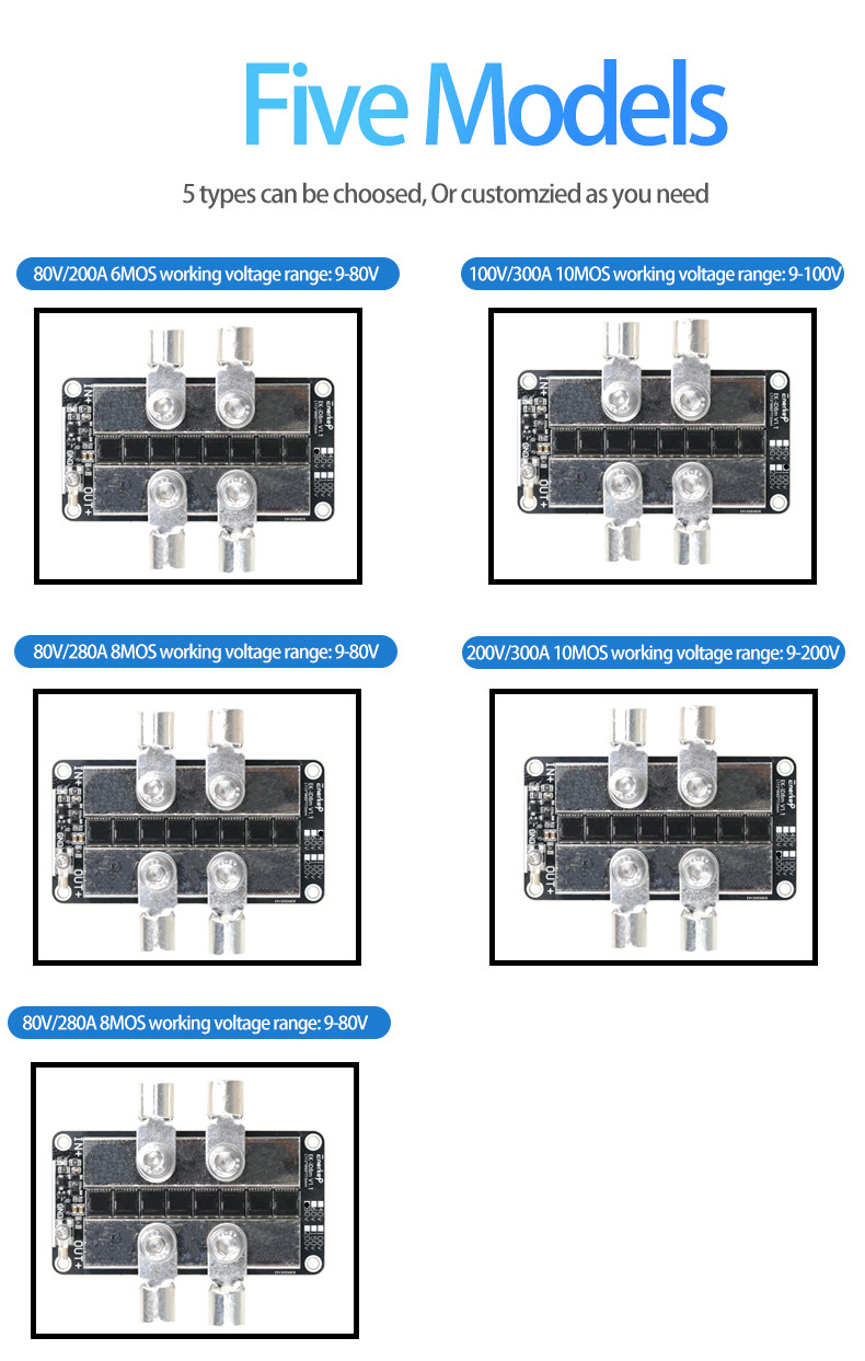 High Current Ideal Diode Module 80V 200A Solar Panels Charging Prevents Backflow