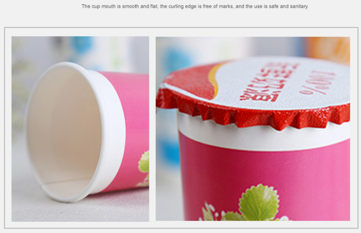 Biodegradable Individual Frozen Paper Yogurt Cup ODM 6oz PP PE Food Grade