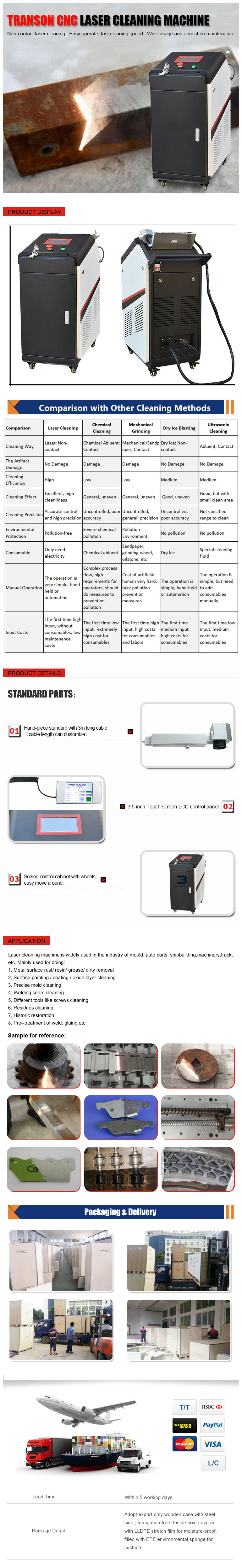 handheld 100W 500W 1000W laser cleaning machine metal rust remover for rust removal easy to use