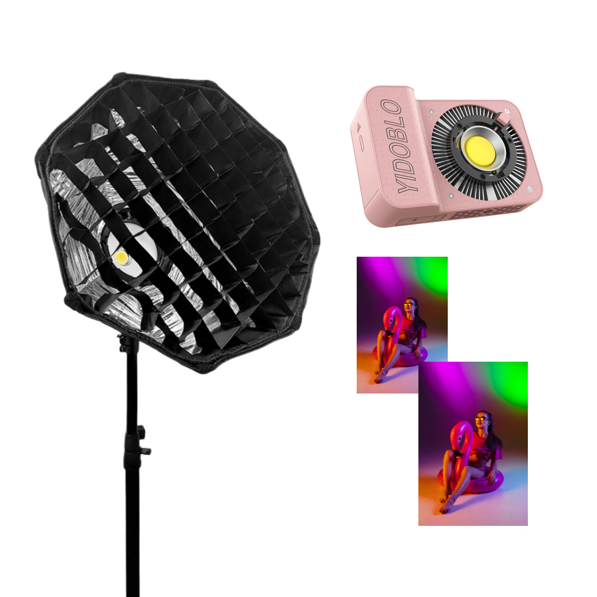 Full rgb color cob pocket fill lights 60w phone app control led video light with gel mode 2700-7500k for photography
