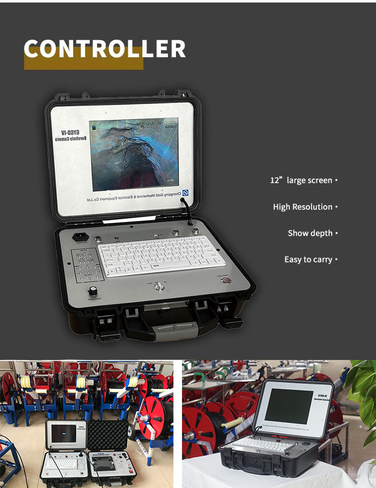 360 Degree Rotary Deep Well Inspection Downhole Camera System With Waterproof Cable