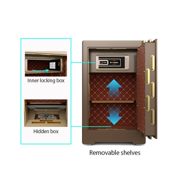 Solid Steel Commercial Safe Box Semiconductor Fingerprint Biometric Zinc Alloy Handle