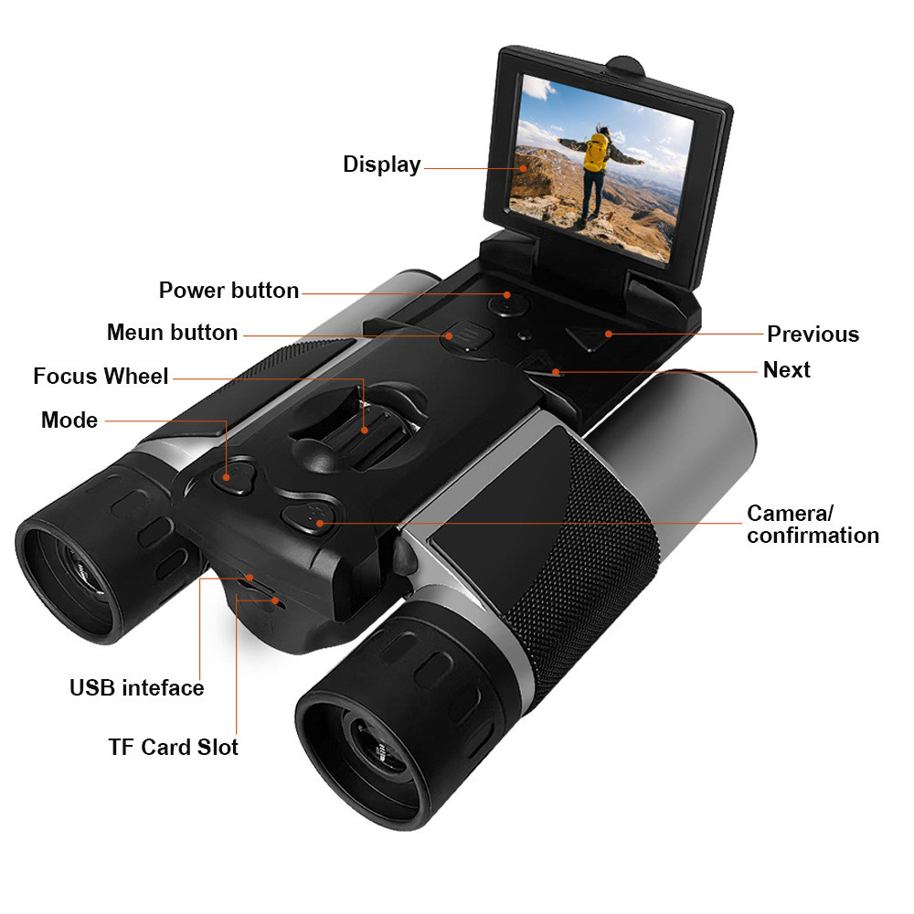 SABPACK Hit HD video camera starlight night vision bird watching mirror outdoor digital binoculars with screen