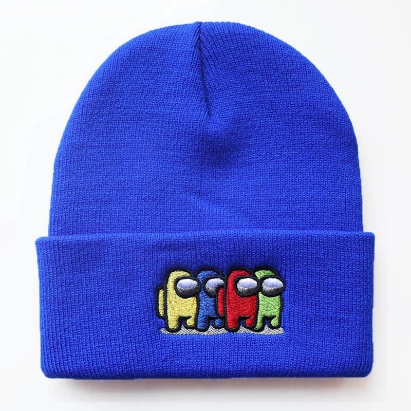 Character 60cm Fluorescent Knit Beanie Hats Custom Pattern