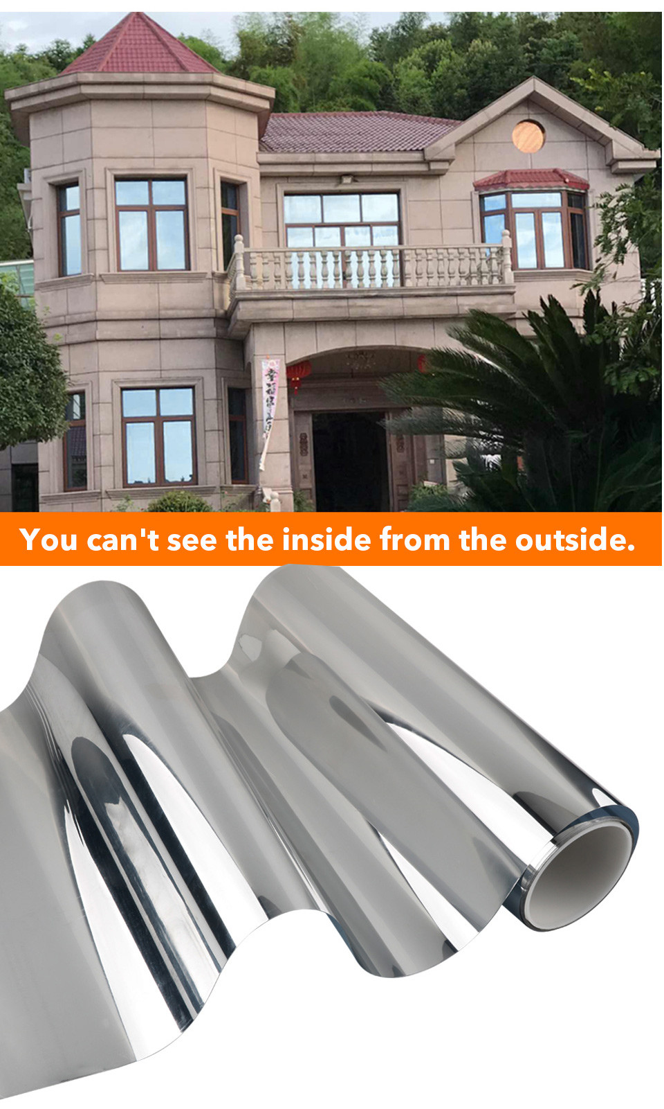 Building Window Tint Film House Decoration One Way Mirror Building Solar Window Film