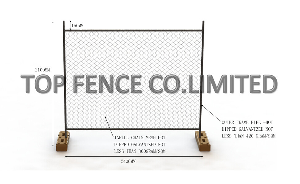 Heavy Duty HDG Temporary Fence For Construction Temporary Safety Fence