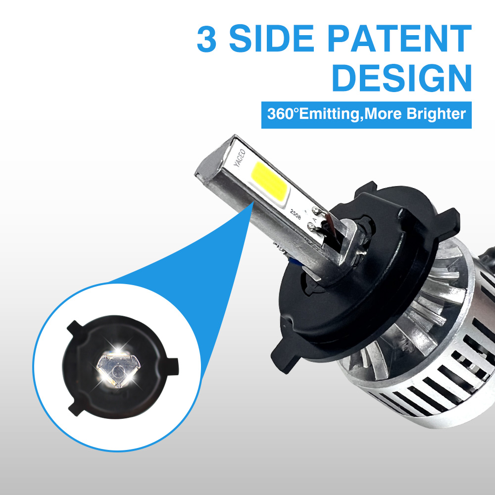 High Power H4 Motorcycle Headlight For DC/AC 8-80V Voltage And COB Light Source