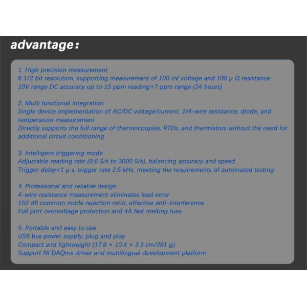 NI-USB-4065 300V 6 1/2 Digit USB Connected Digital Multimeter Electronic Measuring Instrument