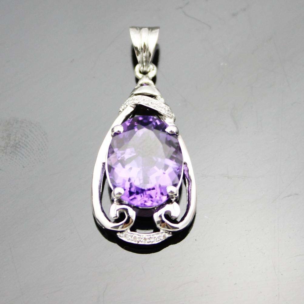 925 Silver Jewelry 9mmx11mm Amethyat Cubic Zircon Pendant(PSJ0406)
