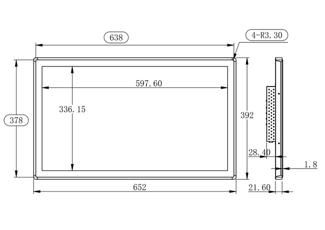 27-Inch Windows Touch Embedded Screen for Trade Shows, Interactive Advertising, High-End Retail Applications, and Command Systems