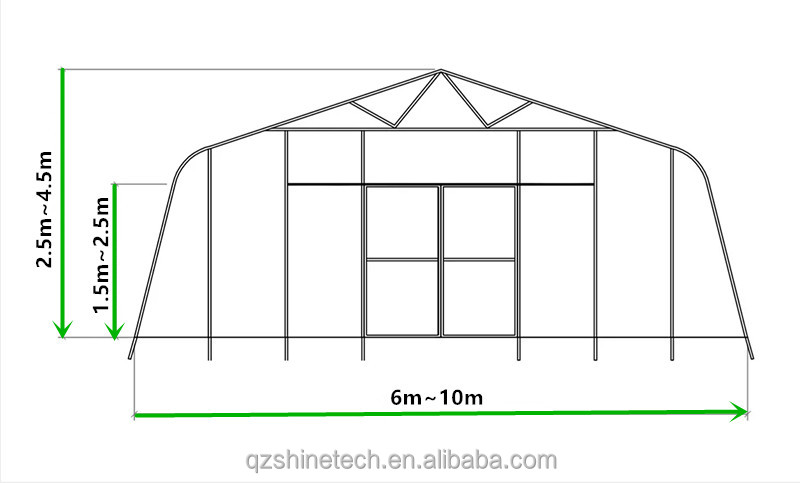 Single Span Agricultural Greenhouses Shading Net Film Greenhouse For Tomato Planting