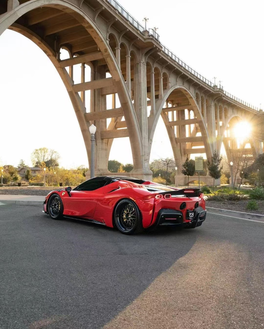 For Ferrari SF90 Carbon Fiber Body Kit SF90 Upgrade RYFT Style Jump Down Front Lip Diffuser Spoiler Body Kit