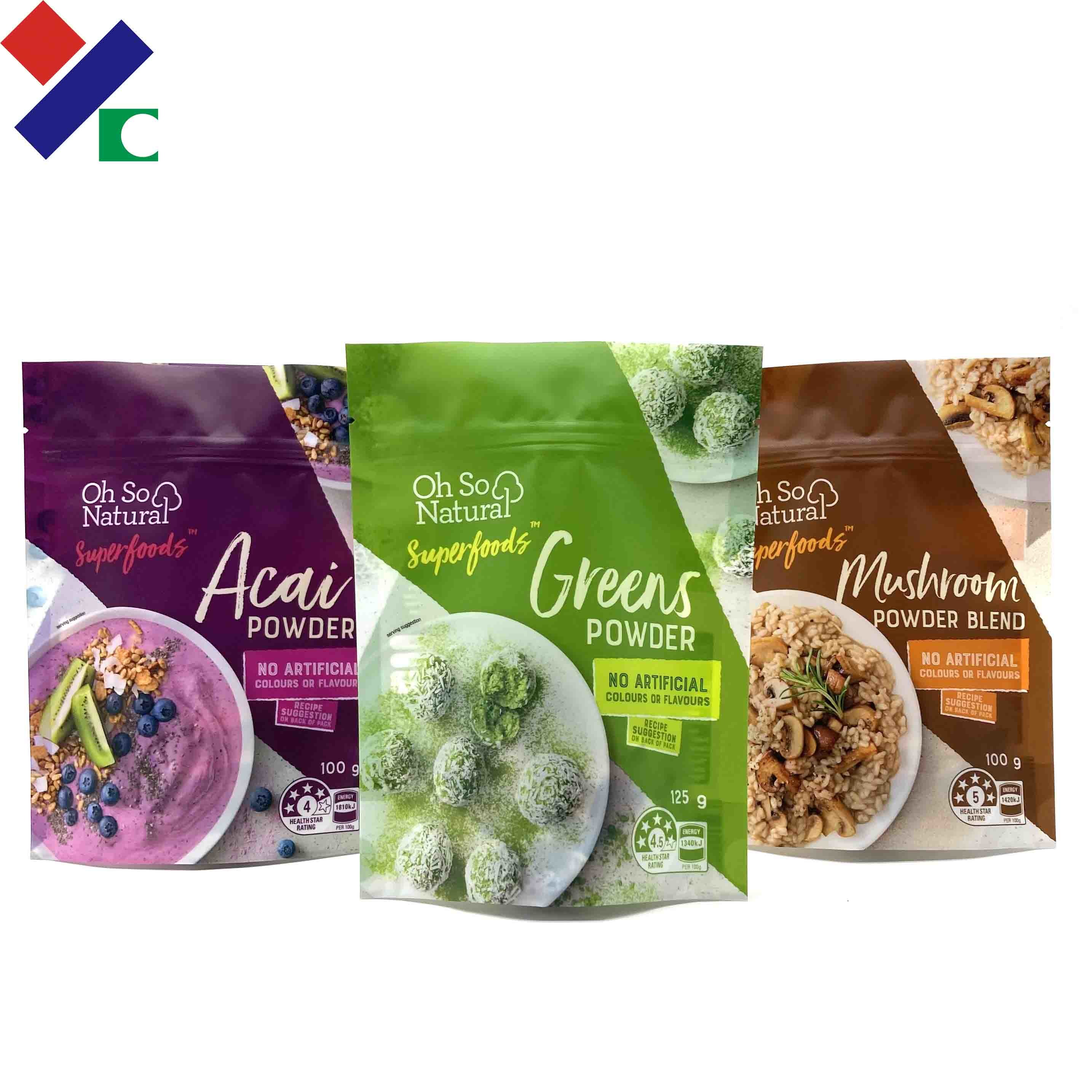 Non Leakage Mylar Packaging Bags , 180 Micron Printed Stand Up Pouches With Zipper