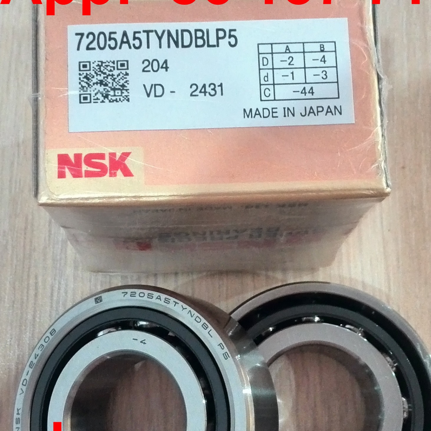 7205A5TYNDBLP5 Double Row Super Precision Bearings Angular Contact Bearing 25x52x30mm