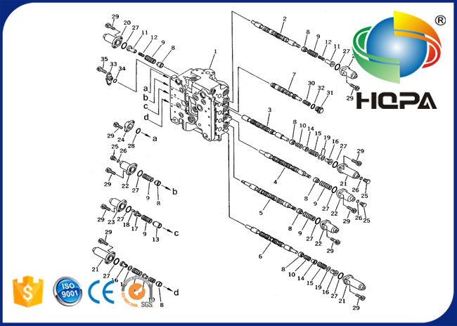 709-99-13102 709-99-13103 709-99-13104 Main Control Valve Seal Kit for PC310-5