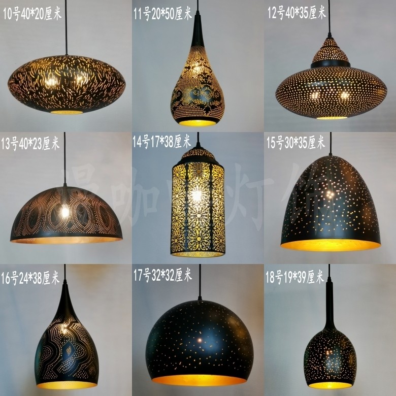 Southeast Asian Retro Vintage Hand Carved Pendant Lights for Living Room Lampshade Pendant light(WH-DC-46)