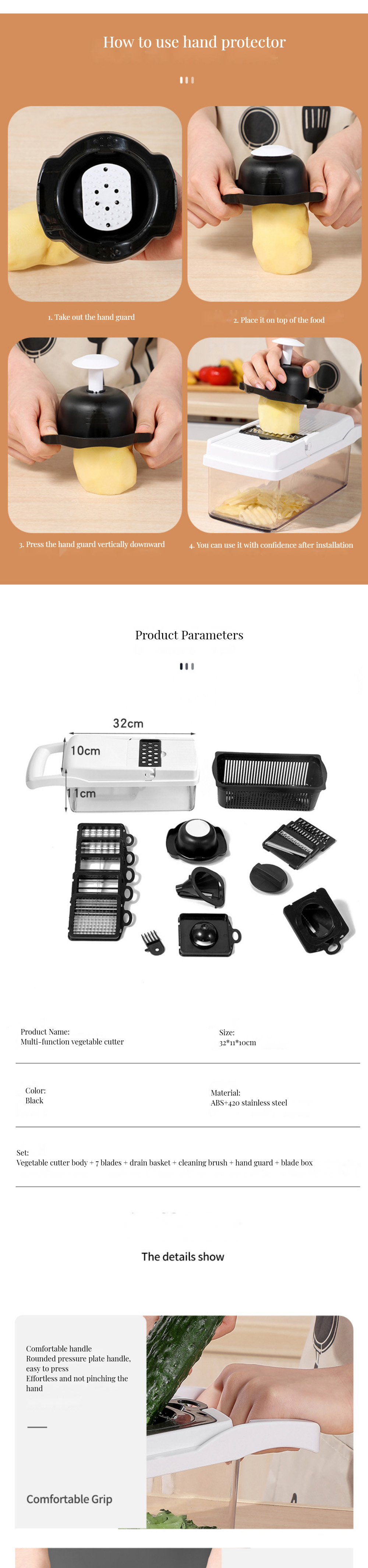 1 Piece 2024 Kitchen Tools 22 in 1 Multi-functional Vegetable Cutter Food Chopper Fruit Slicer Food Cutter