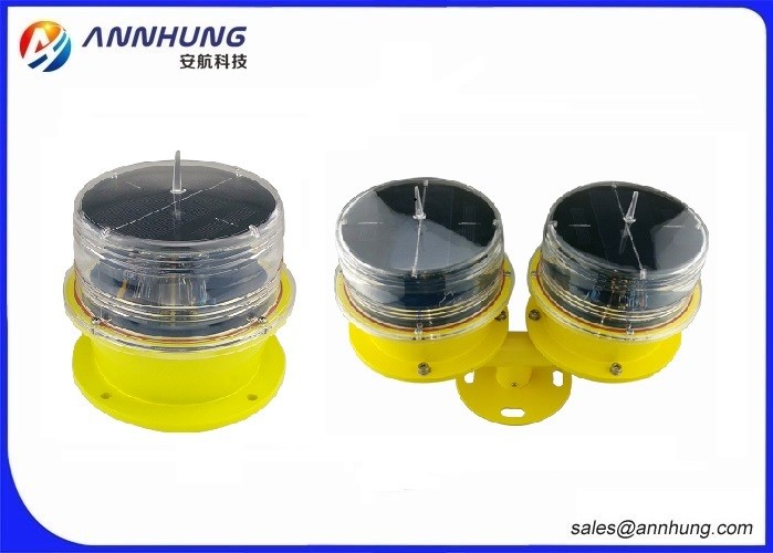 Low Intensity Solar Aviation Obstruction Light GPS Sync Flashing Lamp 360° Beam Angle