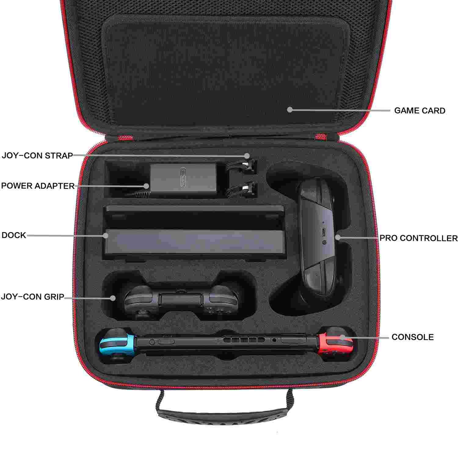 Zipper closed EVA Travel Case For Nintendo Switch Console