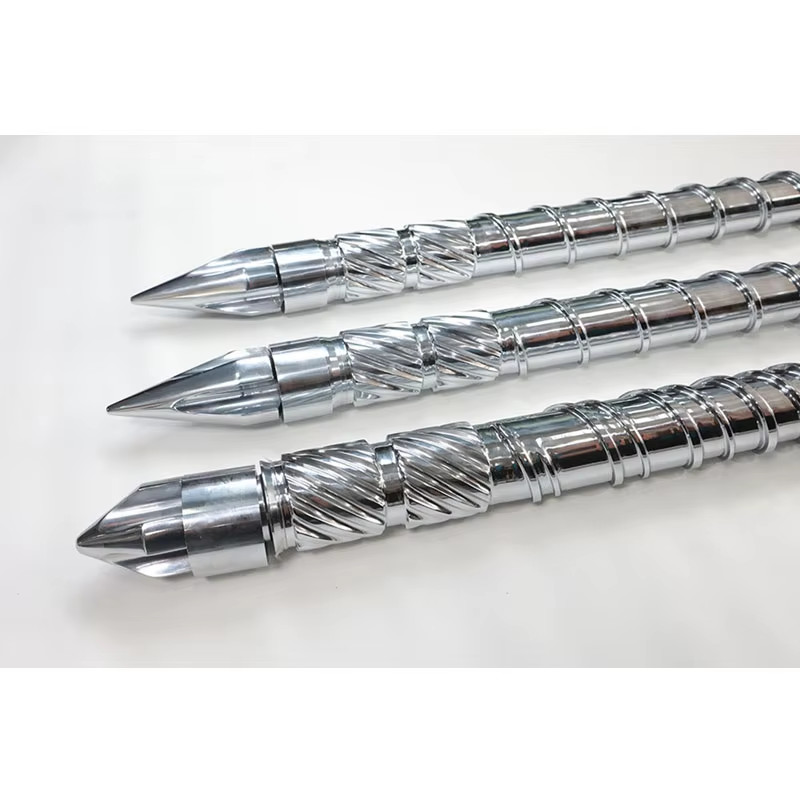 2024 OEM Custom Stainless Steel Alloy Single Twin Extruder Screw Barrel Reciprocating Injection Lead Feed Screw Auger Nitride