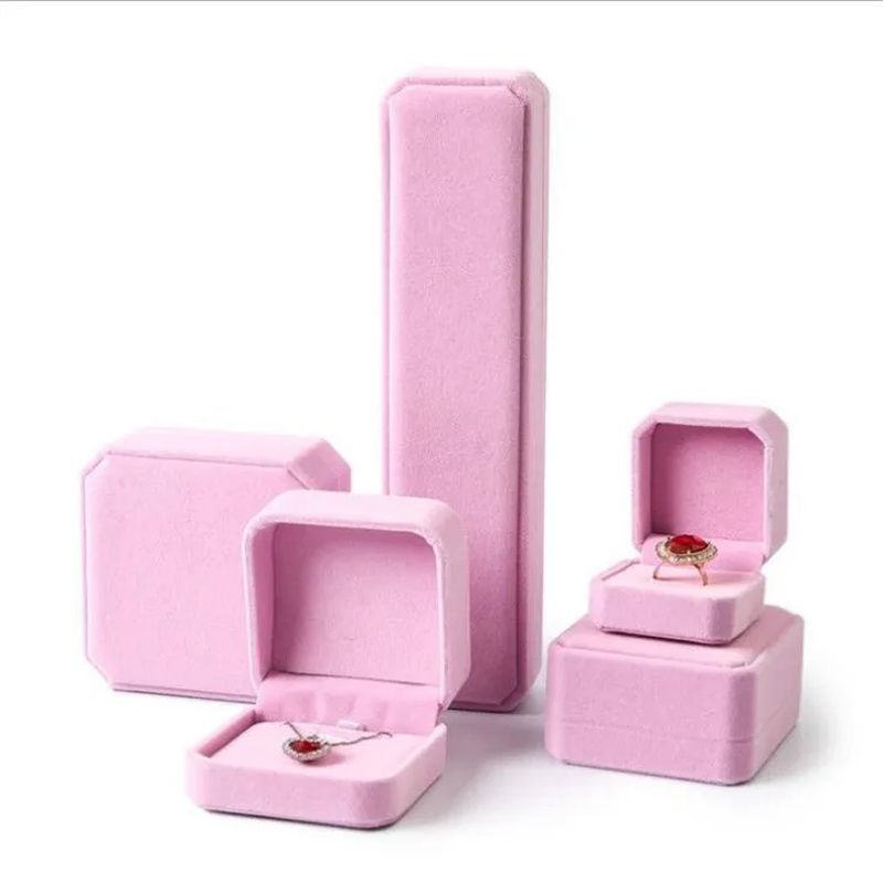 New Design Luxury Flocking Rigid Cardboard Jewelry Jewellery Ring Necklace Earring Braclets Gift Box
