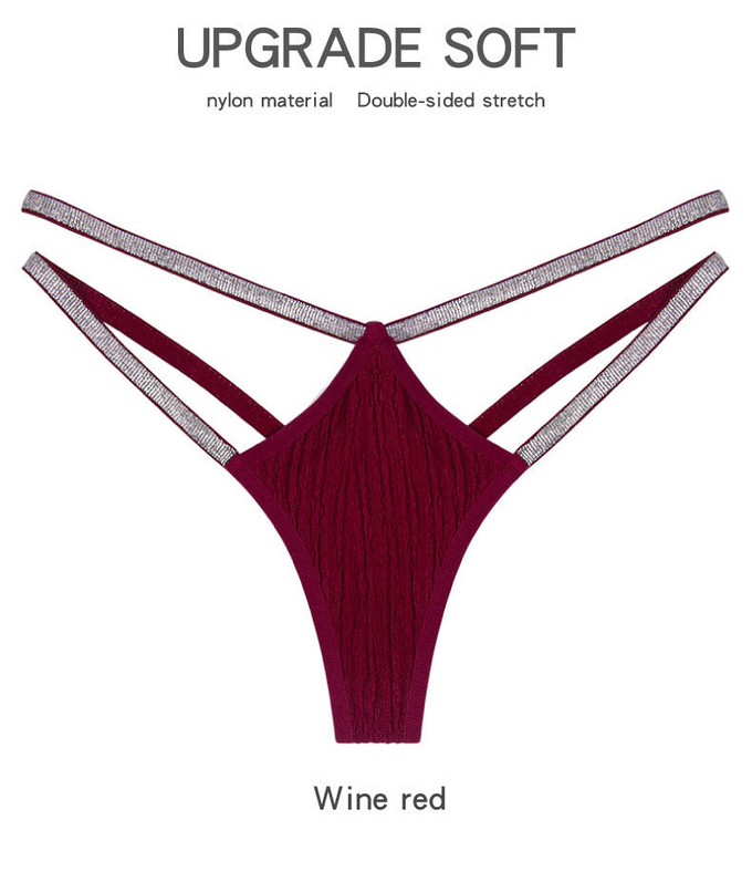 Cotton Womens Underwears Double Shine Thin Straps G-String Thong Bikini Seamless Pants Ladies