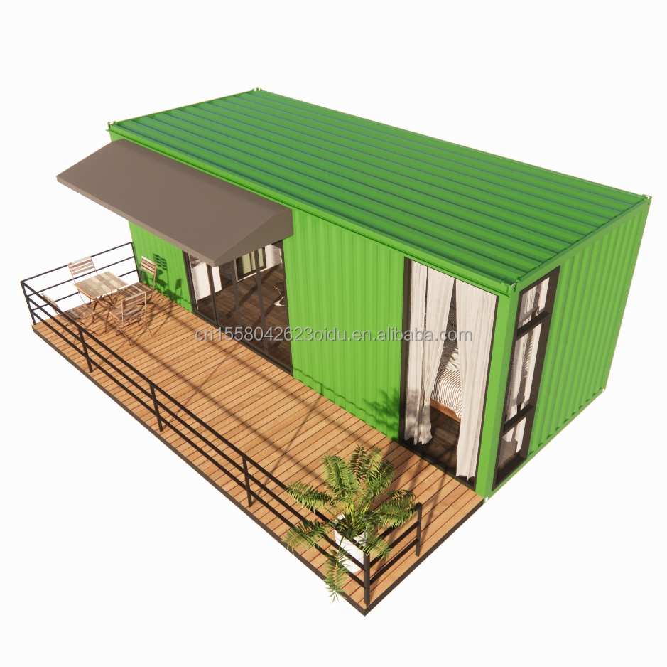 Wooden 20ft Container Office Steel Structure Frame Welded Flat Packaging Container House Garden House