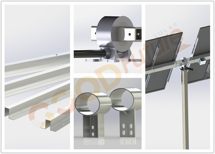 Slew drive 1000V Horizontal Single Axis Solar Tracker Fast Installation