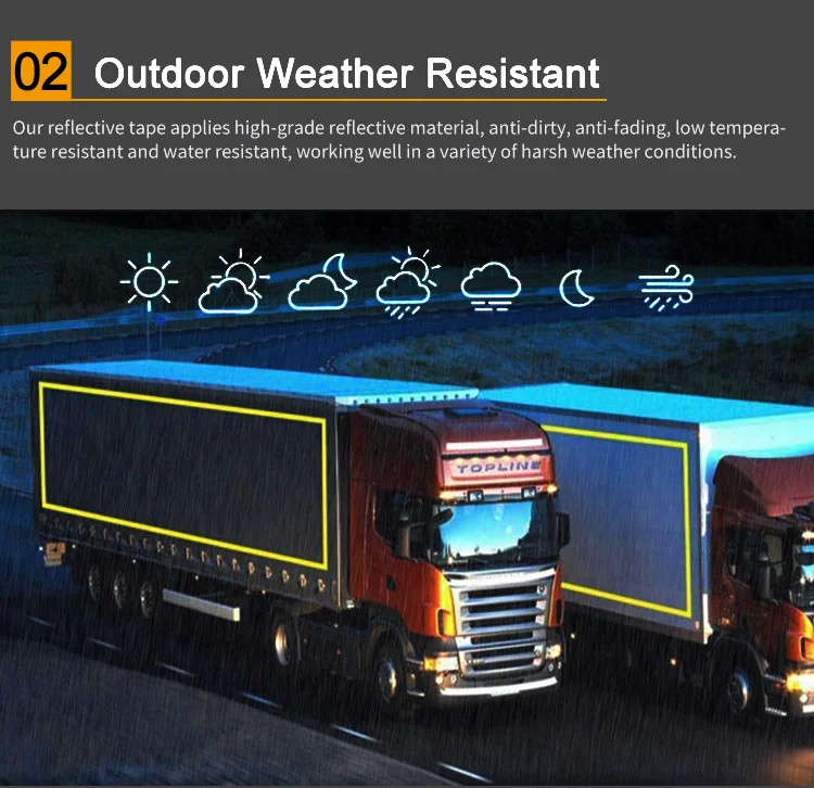 White Yellow Red ECE 104 R ECE-104 Hi Vis Adhesive Micro Prismatic Reflective Truck Vehicle Warning Tape Safety Marking
