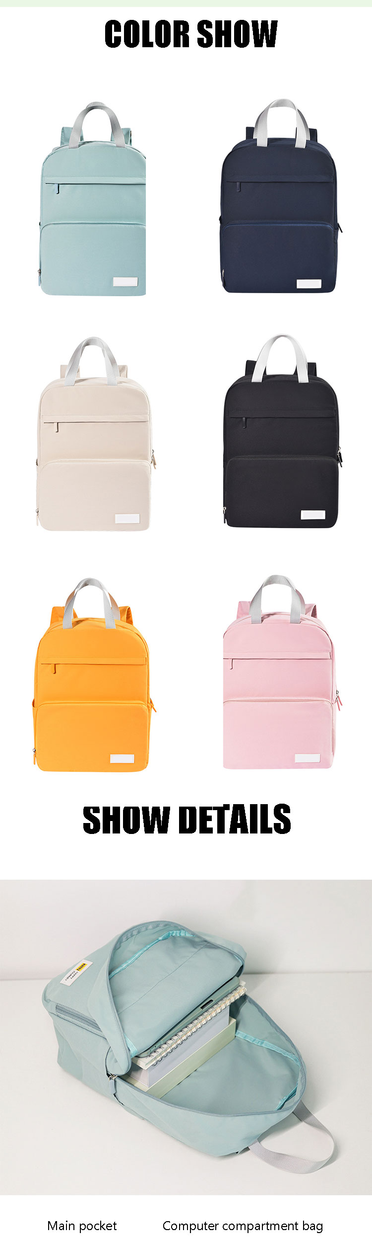 Folding Lightweight Outdoor Travel Backpack Student Bag Customizable Pattern