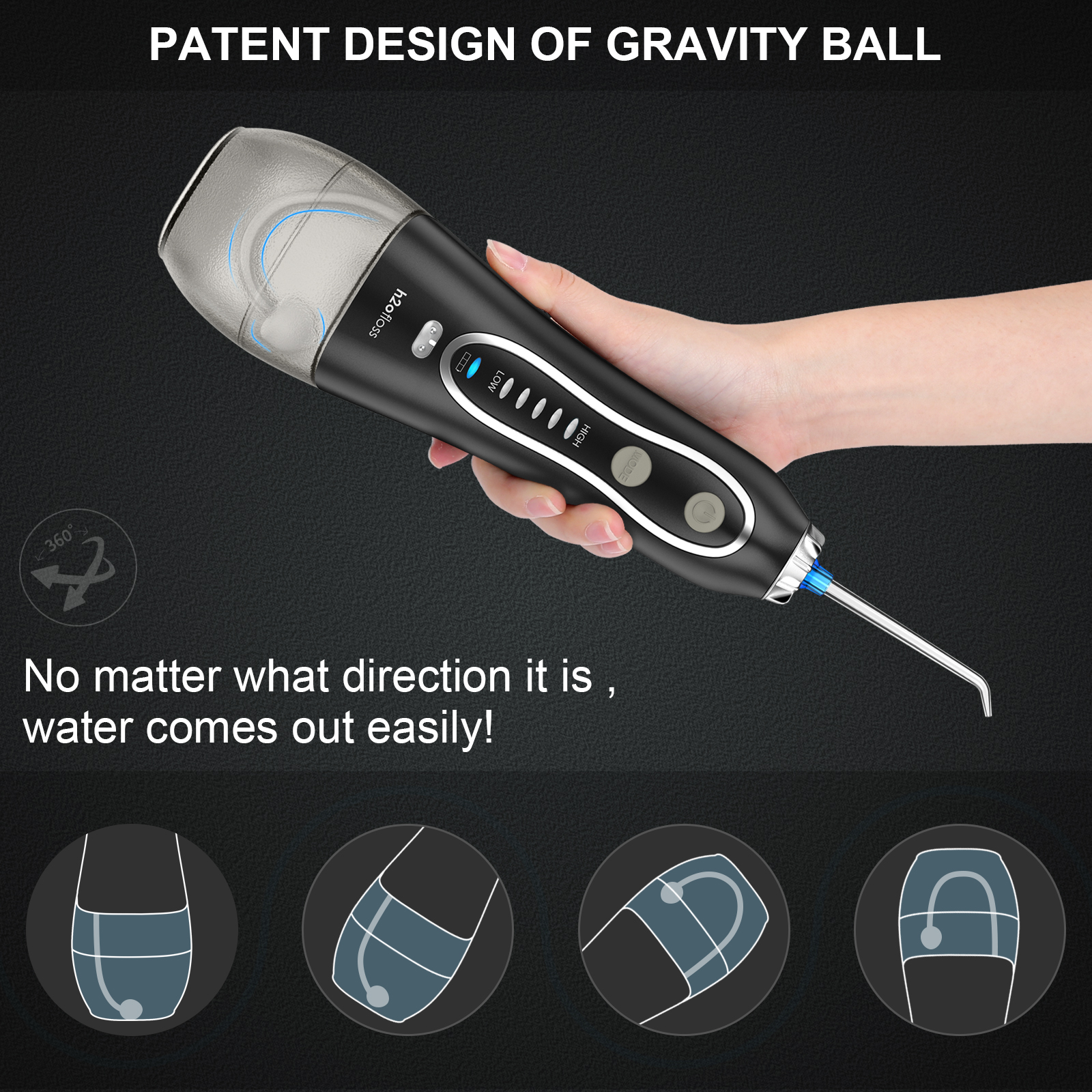 Multimode Electric Cordless Oral Irrigator Manual Tooth Cleaner ABS Material