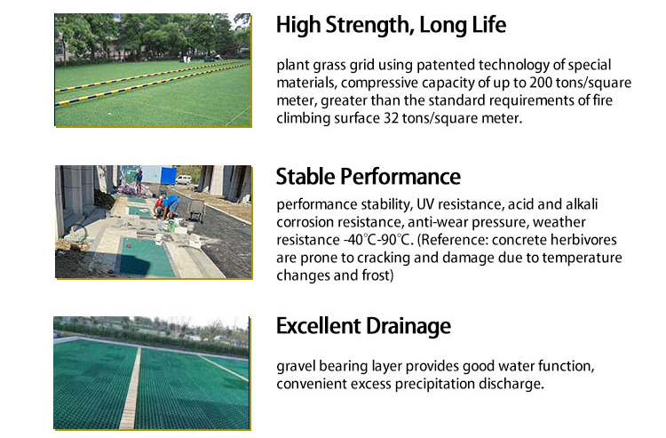 Tenglu Parking Lot and Driveway 500mm HDPE Grass Paving Grids in Plastic Material