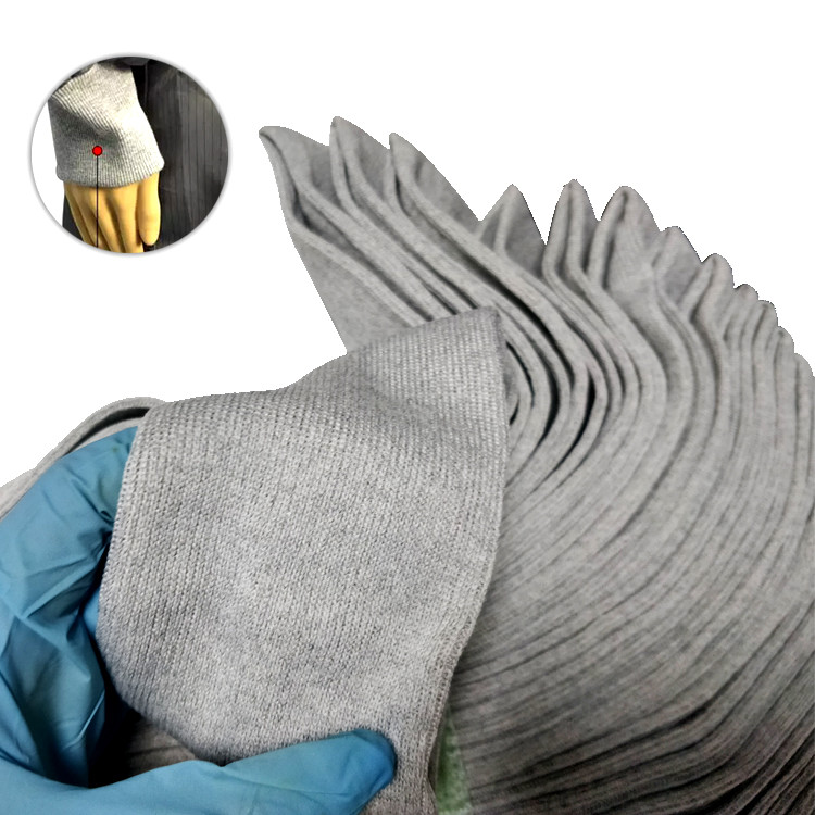Knitted Ribbed Polyester Spandex Carbon ESD Anti Static Fabric