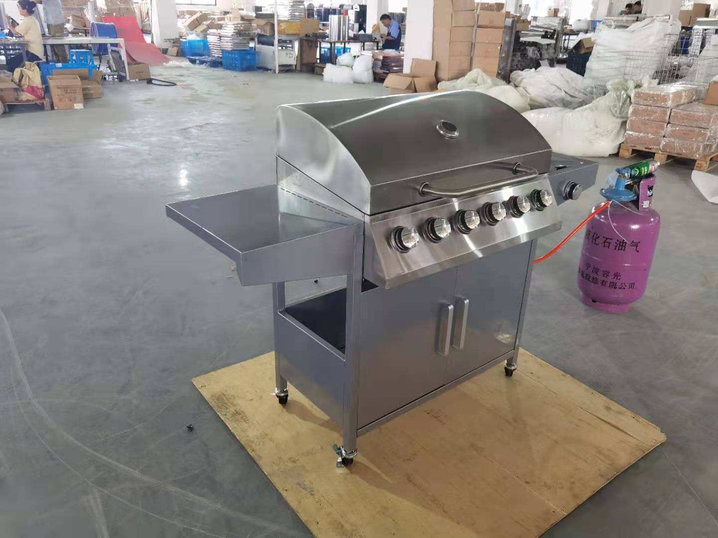 YF-01ZW06-BS Heavy-Duty Stainless Steel 6 1 Burners BBQ Gas Grill with Powder Coating