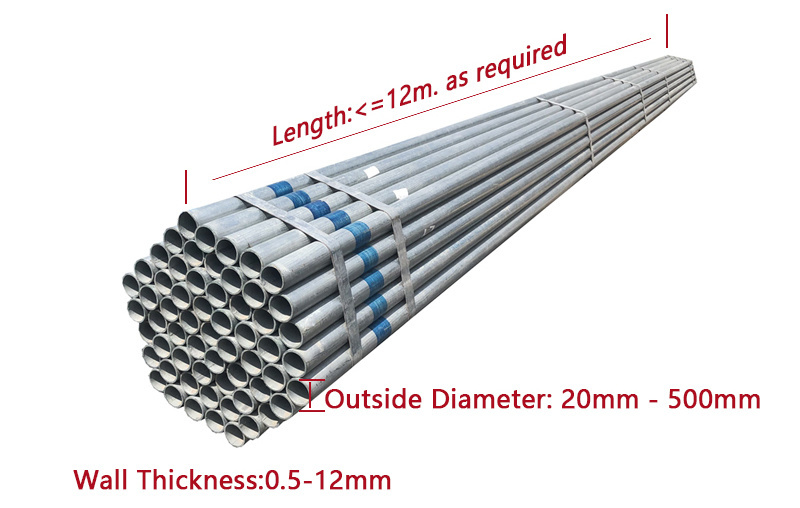 High Quality Oval/Round/Square Outer Diameter 10-500mm Z100 Z160 Z200 Z275 Z300 Z600 Zinc Plated Pipe for Automobile Parts