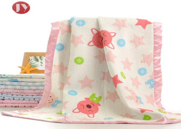 Quality Swaddle Warm Baby Blanket Printed Bamboo Cotton Azo Free No Fluorescer for sale