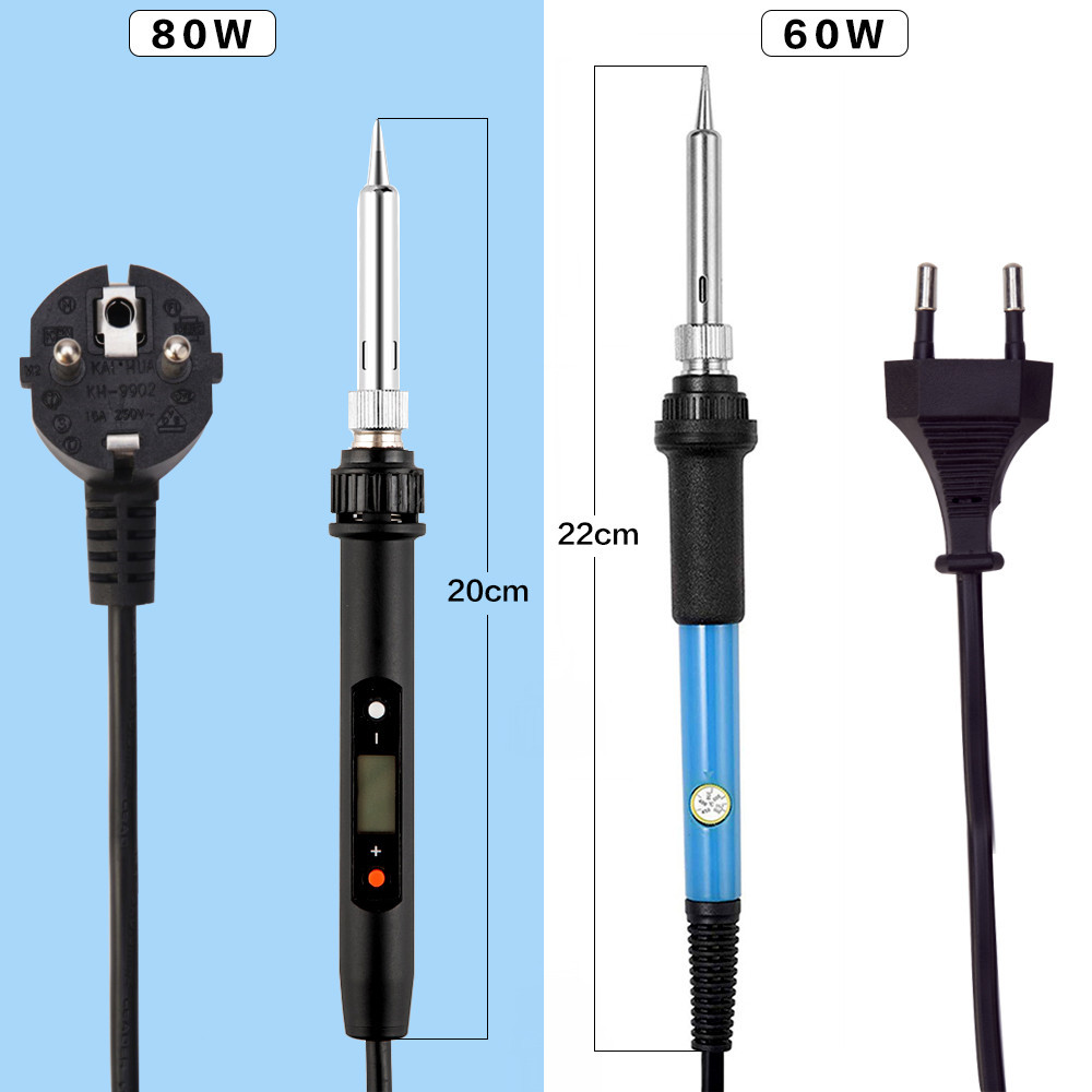 UK Plug 60W 80W K01S Soldering Iron Kit 1.4M Wire Length