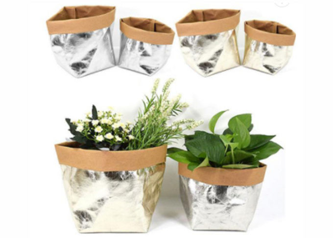 2018 Wholesale Metallic Washable Kraft Paper Storage Bag for Fruit Vegetable Food Bread Flower