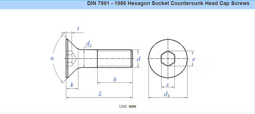 Metric GB Standard M3 M4 M5 M6 M8 304 Stainless Steel Hexagon Hex Socket Flat Head Screws