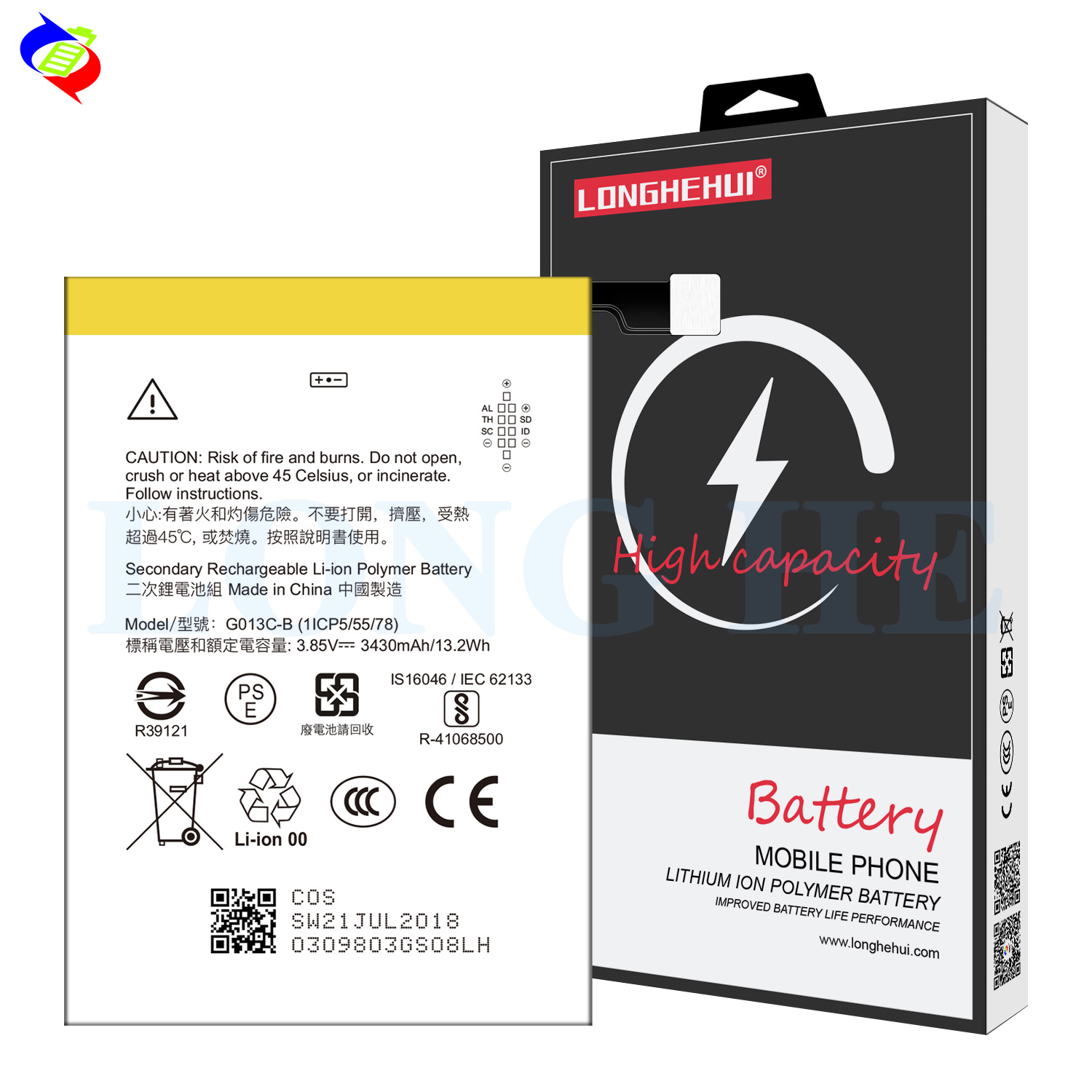 3430mah Custom-made Capacity Mobile Phone Battery G013C-B Replacement for Google Pixel 3XL/XL3