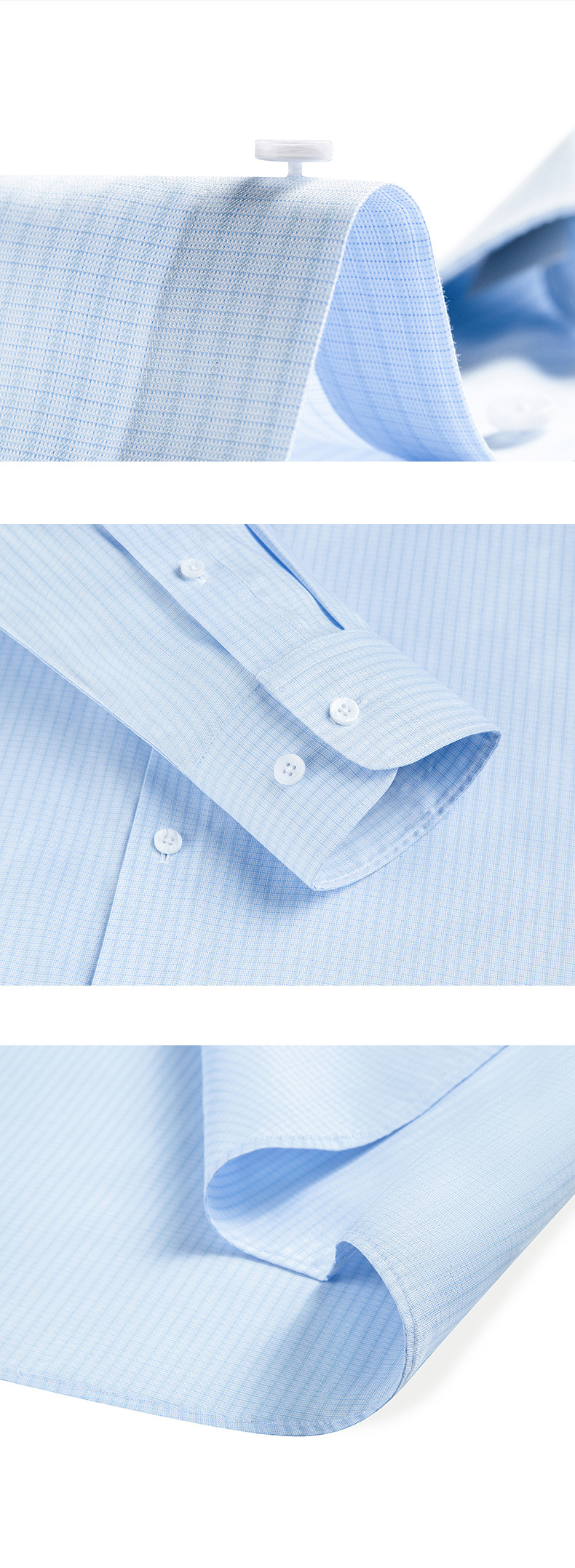 Stretchy Casual Formal Striped Cotton Dressing Shirts For Men in Winter with Fabric