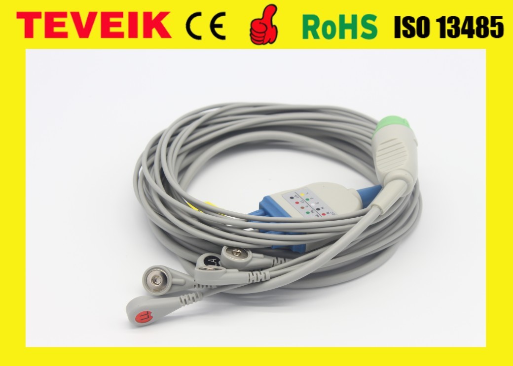 Medical Manufacturer Spacelabs 5leads ECG Cable For 90496 ultraview Patient Monitor,Round 17pin
