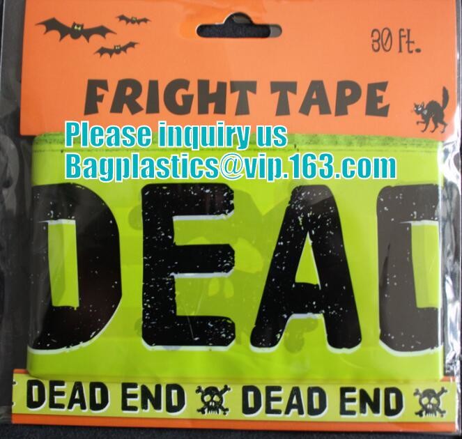 pe no adhesive fright tape halloween Caution Tape yellow warning tape,Custom Printed Halloween Party Decoration Caution