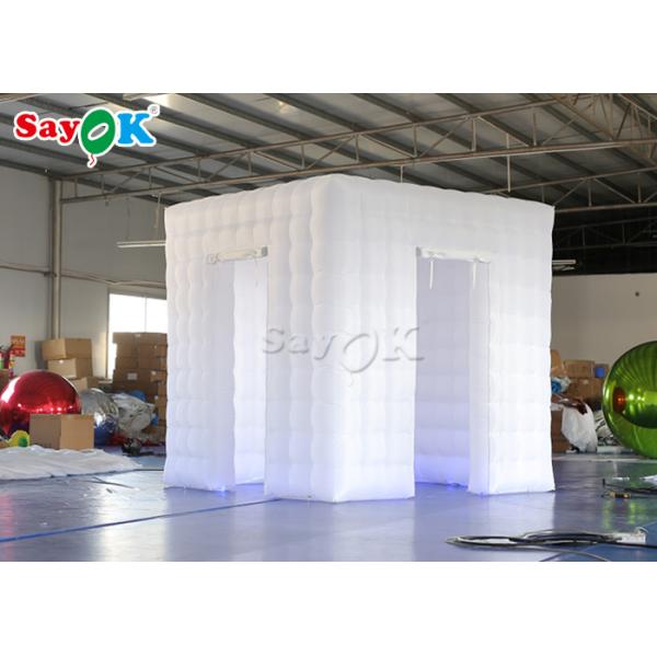 Christmas Photo Booth SGS Inflatable Cube Photo Booth With Two Doors For Wedding Party Rental