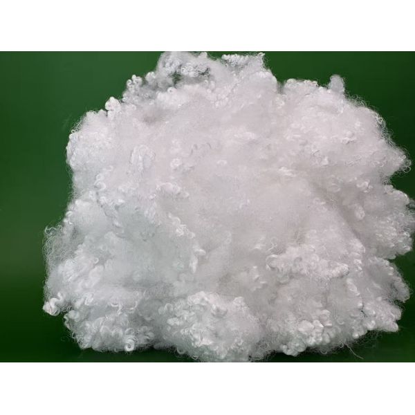 Raw White , 3D×64mm , Hollow Conjugated Siliconized Polyester Staple Fiber , Virgin , For Filling Toys , Jackets , Sofas , Pillows , Quilts , Mattress