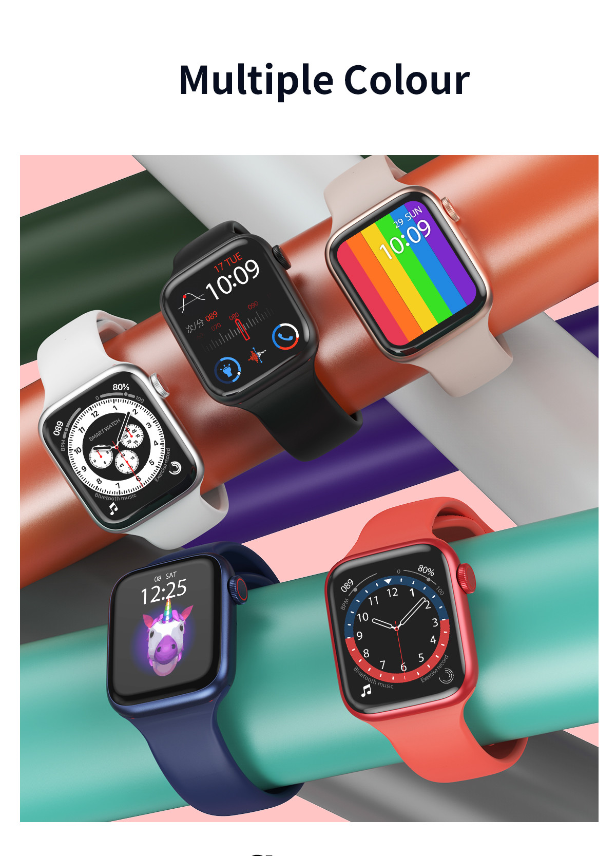 AW9 Heart Rate Blood Pressure Sports Smart Watch Waterproof